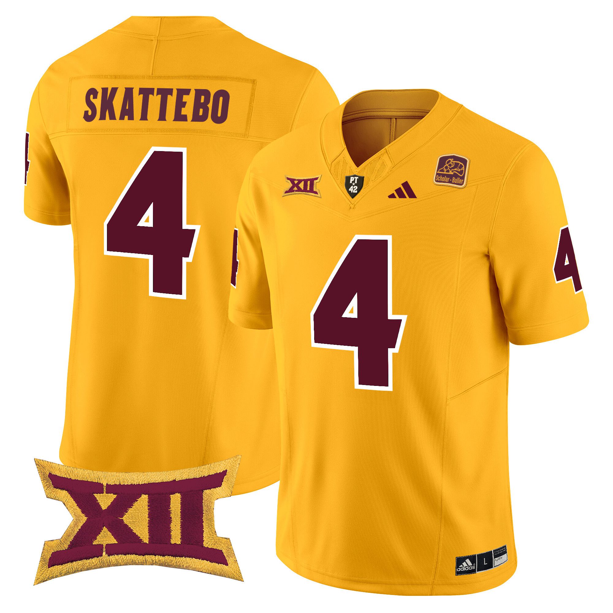 Men Arizona State Sun Devils #4 Skattebo Yellow 2024 Vapor Limited NCAA Jersey